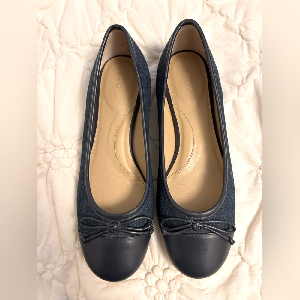 Talbots Blaine Soft Sole Denim Ballet flats.